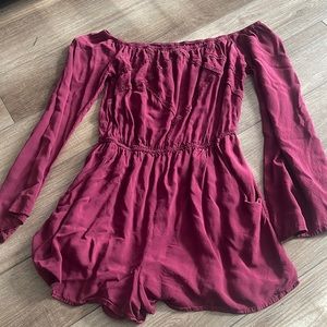 Long Sleeve Off the Shoulder Romper